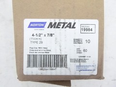 10 Pack Norton 4 1/2″ x 7/8″ Type 29 Flap Disc 13300 Max RPM 66254419984