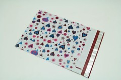 200 Bags 100 10×13 Blue Hearts,100 10×13 Pink Flowers Designer Poly Mailers