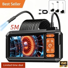 Endoscope Camera with Light, Borescope with 4.3″ IPS Screen, 1080P HD, (5M) , o