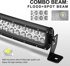 32″ 180W Curved LED Light Bar Spot/Flood Combo Beam W/Wiring Kit & below Roof Mo