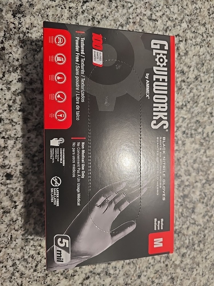 Black Disposable Nitrile Industrial Gloves, 5 Mil, Latex & -Free, Food-Safe, …