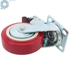 4Pcs 6″ × 2″ Heavy Duty Swivel Caster Wheel With Belt Brake Casters Polyurethane