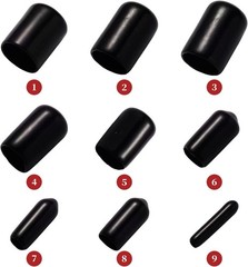 163PCS Rubber End Caps Assortment Round Bolt Screw Covers, Vinyl Tube Caps Black