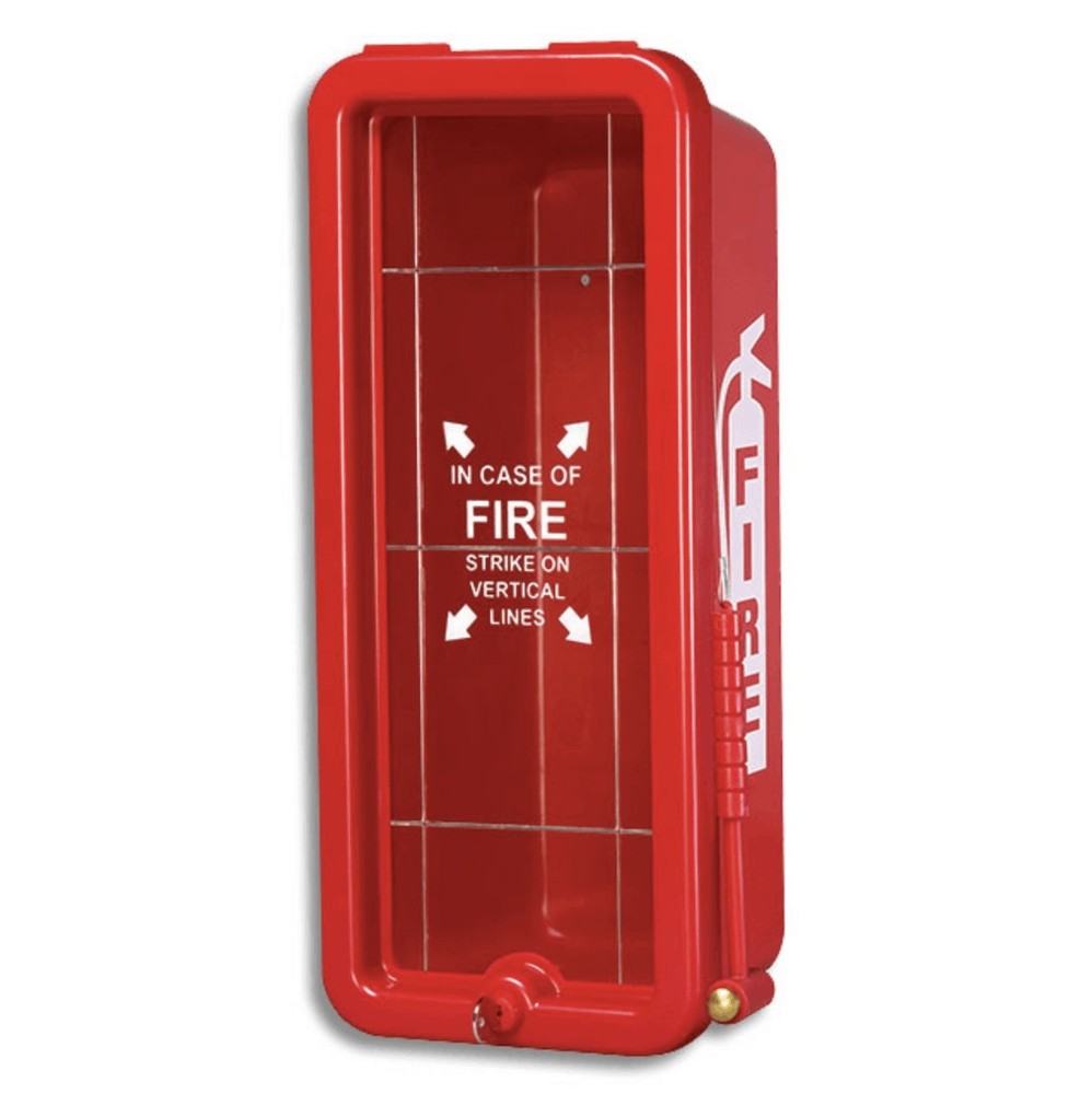 🎯 10LB RED FIRE EXTINGUISHER CABINET INDOOR/OUTDOOR W/ LOCK AND “FREE SHIPPING”