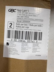 GBC Thermal Laminating Film Rolls Ultima 65 EZLoad Nap I 1.5 mil 25″x 500 4-Pack