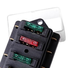 4 Way Fuse Blade Holder Box Block Black Car Vehicle Automotive Circuit w/ Fuse