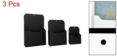 3Pack Magnetic File Holder Magnetic Wall File Organizer Black L/M/S Size