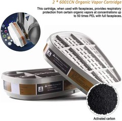 4PCS 6001 filter cartridge for organic vapor for respirators 3M 6200 7502 series