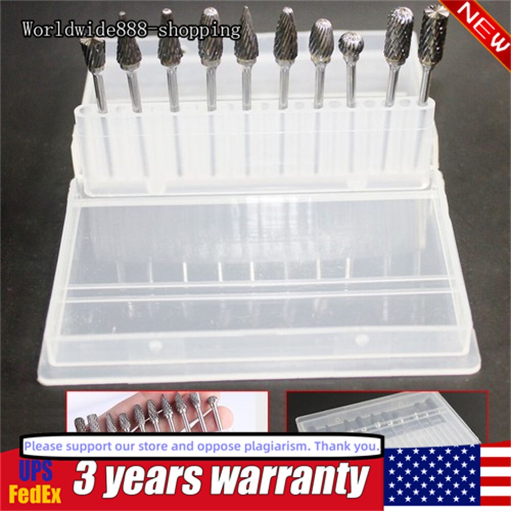 10 PCS Tungsten Carbide Dental Acrylic Bur Drill 2.35mm For Dremel Rotary Tool
