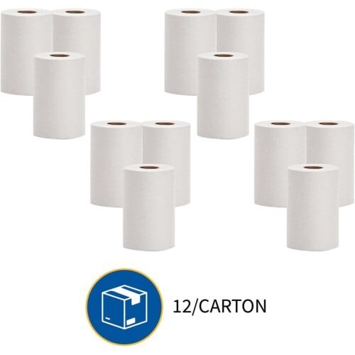 White 7.88″ x 350 FT 12 Roll Bathroom Paper Towel Dispenser Refill
