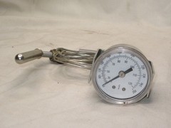 0-120 Degrees stainless Steel Thermometer analog panel mount C F temperature gag