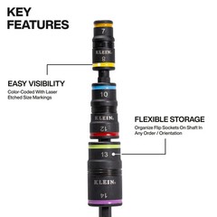 Klein Tools Impact-Rated Flip Socket Set Sae And Metric