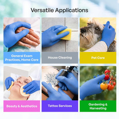 Chemo-Rated Fingertip-Textured Blue Nitrile Exam Gloves, Blue Medical Nitrile Gl