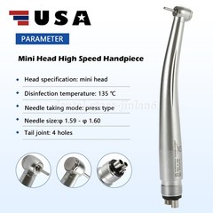 Mini Head Dental High Speed Handpiece One Water Spray Air Turbine M4 4Hole