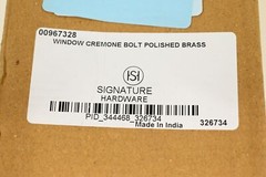 Signature Hardware 00967328 Window Cremone Bolt, Polished Brass
