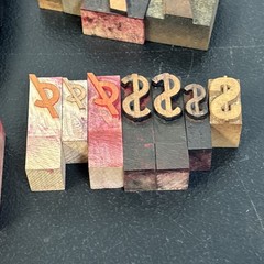 Large Lot of 42 Vintage Wood Letterpress Type Printers Blocks Mixed Numbers $ #3