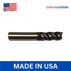 3/8″ 4 FLUTE STUB VARIABLE HELIX CARBIDE END MILL – .020 RADIUS – TiALN COATED