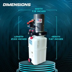 KTI Hydraulics12 VDC HPU Single Double Acting Power Up/Down/Gravity Down, 6 Qt