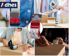 12-Rolls Packing Tape with Dispenser Ultra-Clear BOPP Small Rolls For Shipping