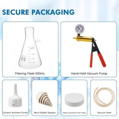 500 mL Buchner Funnel Filtering Lab Vacuum Filtering Flask Lab Vacuum Pump Kit