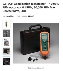 Extech RPM10 Combination Tachometer – Contact & Photo/Laser Measurement Methods