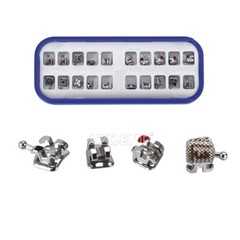 AZDENT Dental Orthodontic Bracket Braces Mini Roth/MBT .022 Hooks 345 Laser Mark
