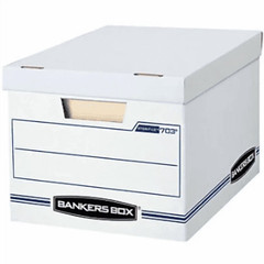Bankers Box Basic Duty Letter Legal File Storage Box with Lids, White, 20 Pack