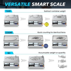 VEMOKO Industrial Counting Scale for Small Parts – 30kg/66lb Digital Gram Scale