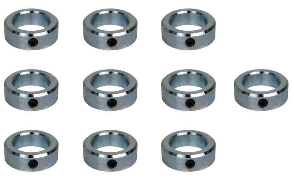 Jeremywell 2″ Bore Solid Zinc Set Screw Shaft Collar OD 3″ Width 7/8″ (10 PCS)