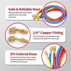 HVAC Manifold Gauge Set for R22/R410a/R134a 3 Way