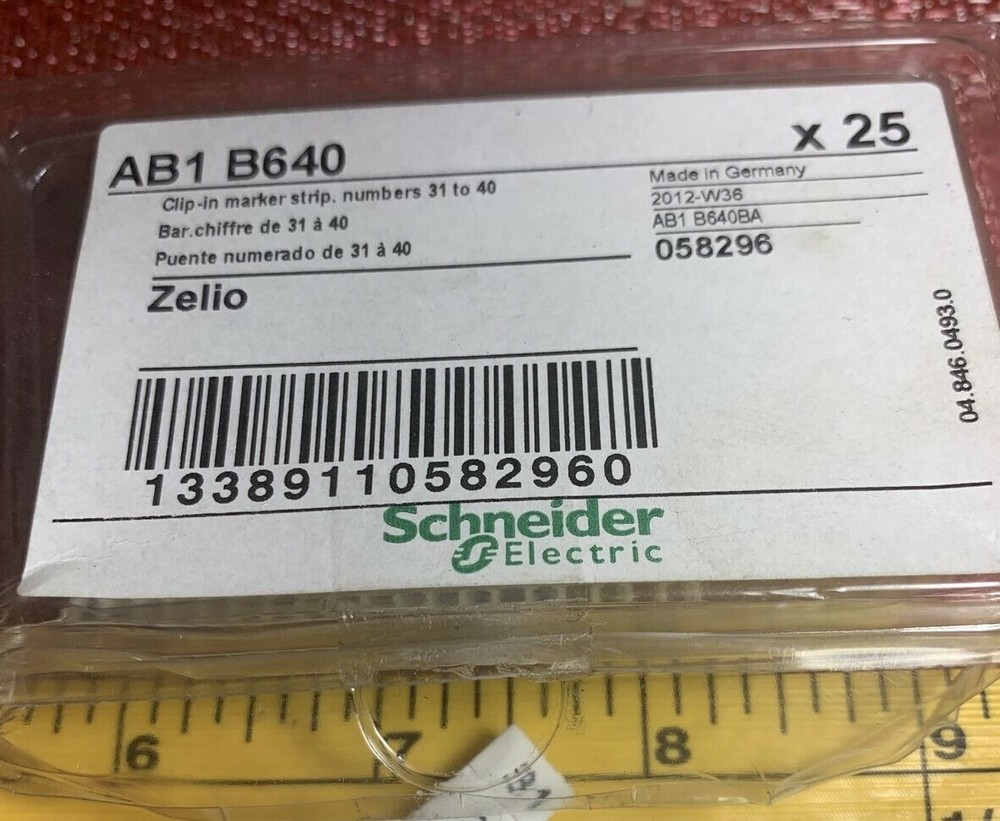 Lot of 25 Sets) Tele Schneider AB1B640 Clip In Terminal Block Number Strip 31-40