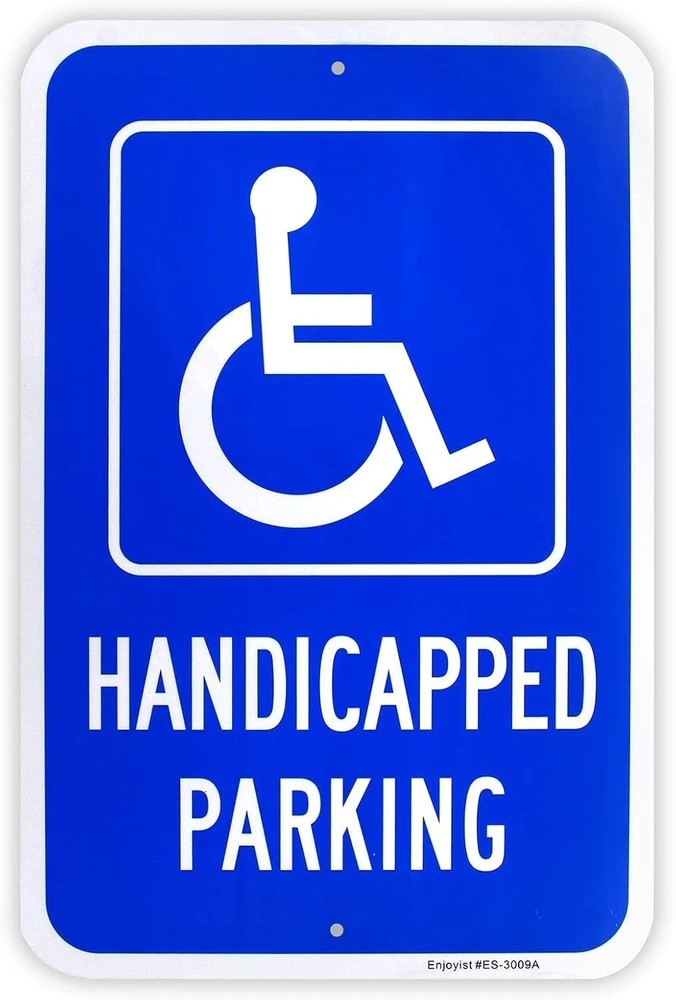 Large Handicap Parking Sign, 18″ X 12″, Rust Free Aluminum, Reflective