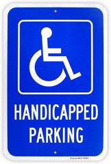 Large Handicap Parking Sign, 18″ X 12″, Rust Free Aluminum, Reflective