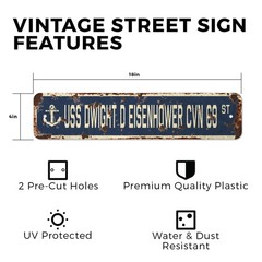 USS DWIGHT D EISENHOWER CVN 69 Vintage Style Street Sign us navy ship veteran