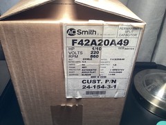 A.O. Smith Model F42A20A49 1/10 HP 230 V 1 PH 860 RPM 42Y Fr. Fan/Blower Motor