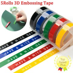 5PK Dymo 3D Embossing Label Tape 9mm for Dymo Organizer Xpress Label Maker 3/8″