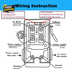 Heavy Duty Pressure Switch for Air Compressor 135-175 Psi Four 4 Port 26 Amp