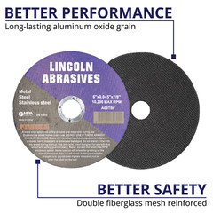 100 Pack 6″ x .045″ x 7/8″ Cut-off Wheel Cutting Discs Stainless Steel & Metal