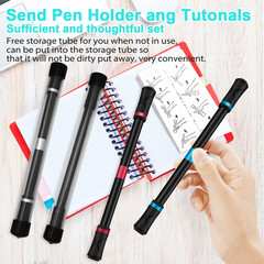 4 Pieces Pen Spinning Mod – Silver, Black, Red, Blue, Office Supplies