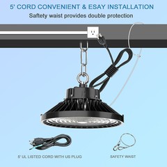 8Pack ETL UFO LED High Bay Light 150W 5000K Dimmable IP65 for Warehouse Gym Shop