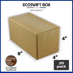 20 8x4x4 “EcoSwift” Brand Cardboard Box Packing Mailing Shipping Corrugated