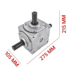 40 HP Right Angle Bevel Gearbox 3 Keyed Shafts 1:1 Ratio CW to CW CCW 1800 RPM