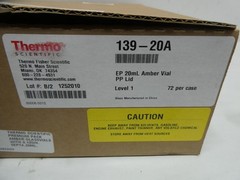 Set Of 72 Thermo 139-20A Premium Pack Amber Glass Voa Vials W/ 0.125in Septa