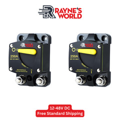 2 PACK 250 Amp 12-48V DC Circuit Breaker Heavy Duty Cars/Boats/Solar/Inverter/RV