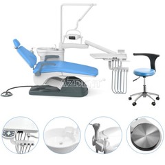 Dental Unit Chair Computer Controlled DC Motor PU Leather Chair &Doctor Stool