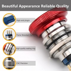 STARELO 22MM Metal Emergency Stop Mushroom Latching Push Button Switch 22mm