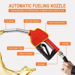 Orange 10GPM Portable Fuel Tanks with 12V DC Electric Transfer Pump 48Gallon