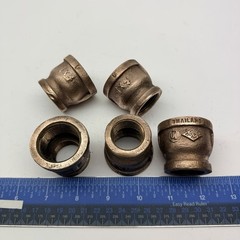 5-Pack 1″ x 3/4″ Brass Lead Free Reducing Coupling, Thailand