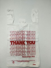 THANK YOU T-Shirt Bags 11.5″ x 6″ x 21″ White Plastic Shopping bags 50 – 1000
