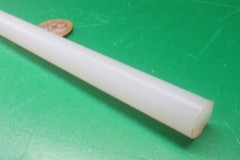 PVDF Round Rod, White (.500″) 1/2″ Diameter x 4 Foot Length